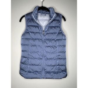 Eddie Bauer Down Puffer Vest Womens Size XSmall Blue Packable Outdoor Hiking